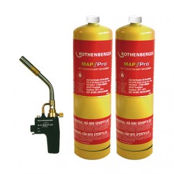 Maçarico Rothenberger Super Fire 2 com 2 frascos gás MAPP