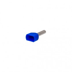 Ponteira dupla isolada 2,5 mm2 azul