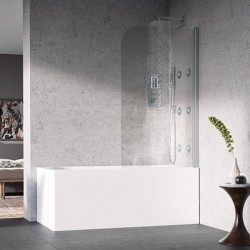 Resguardo banheira Italbox Mónica 850 mm vidro transparente com perfil metalizado