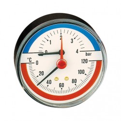 Termomanómetro axial Caleffi 1/2" 80 mm