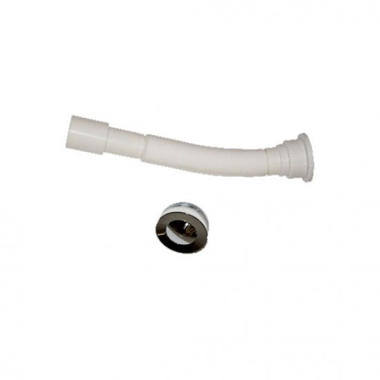 Válvula clic-clac 1.1/2" com tubo flexível branco