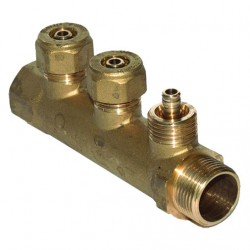 Coletor General Fittings 3/4" x (12 x 2,0) mm com 2 saídas e adaptador para tubo PEX